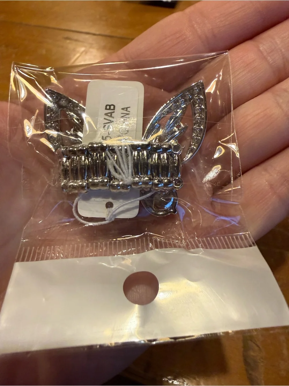 Gorgeous AB butterfly stretch ring NEW in bag! Show stopper! Silver toned